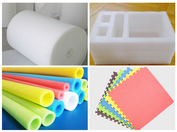 Various types of EPE foam products