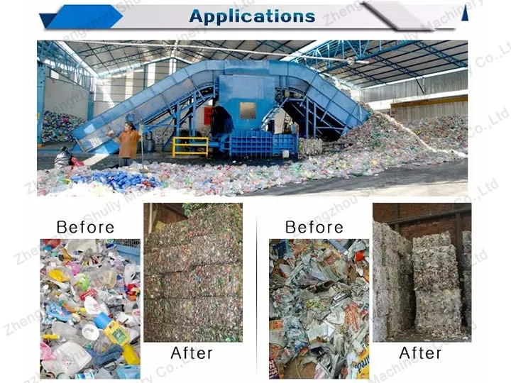 applications of plastic baler machine