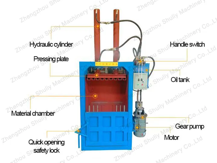 vertical baling machine structure