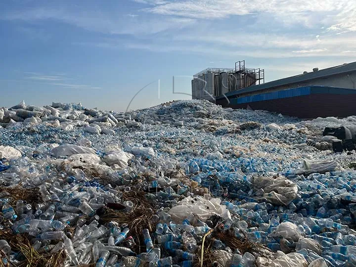 Chai nước tinh khiết và chai bia PET thải