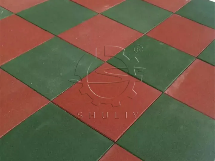 Rubber floor tiles